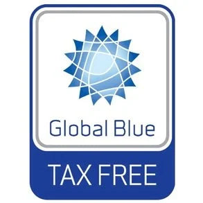 Global Blue tax free logo with blue and white design